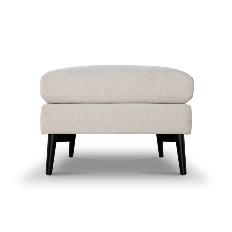 Repose-pieds de cocktail rectangulaire 47 po Bilal, Chenille performance crème Lux