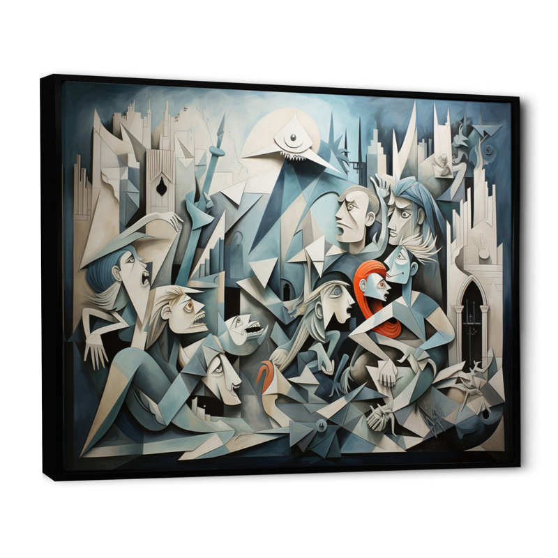 Chef-d'œuvre Guernica par Pablo IV sur toile, H 34 po x l 44 po x P 1,5 po, Cadre flottant noir