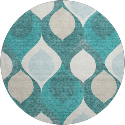 Premium Machine Washable Lisse Teal Rug