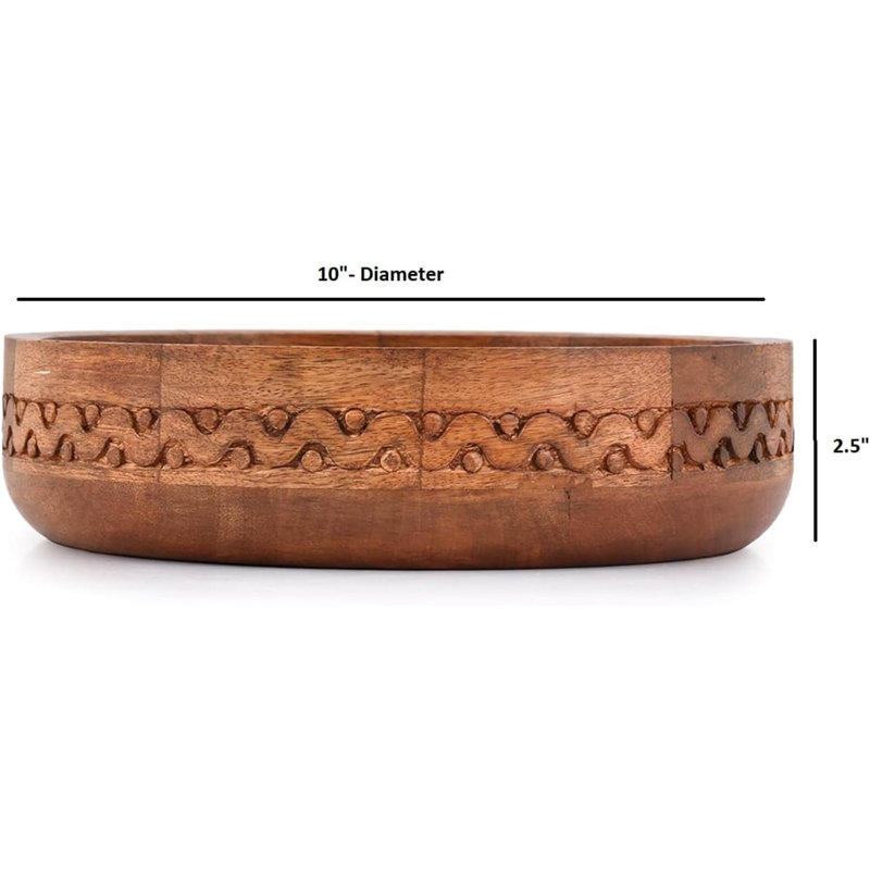 Bol décoratif sculpté en bois de manguier pour la décoration, bol central pour la table