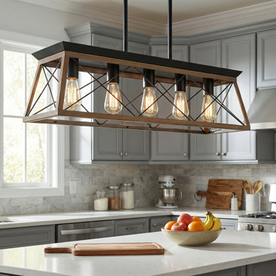 Luminaire suspendu industriel ajustable 5 lumières Farmhouse