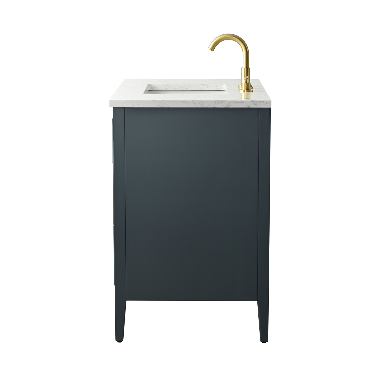 Bilroy 36'' Single Bathroom Vanity with Engineered Stone Top, Vintage Blue