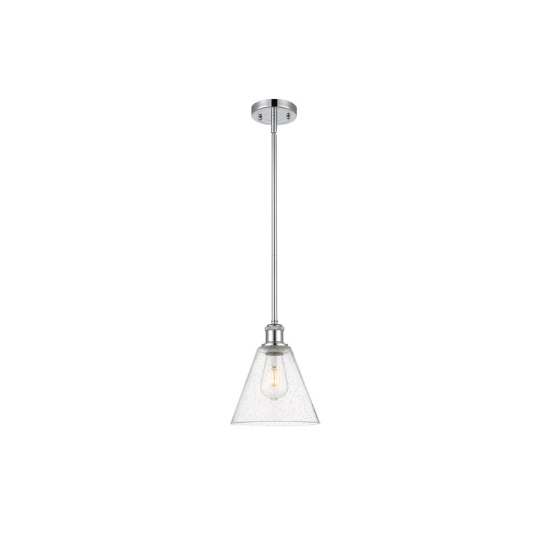 Luminaire suspendu en forme de globe à 1 lumière Anairis, Ampoule non incluse, H 42,75 po x l 8 po x P 8 po, Chrome poli