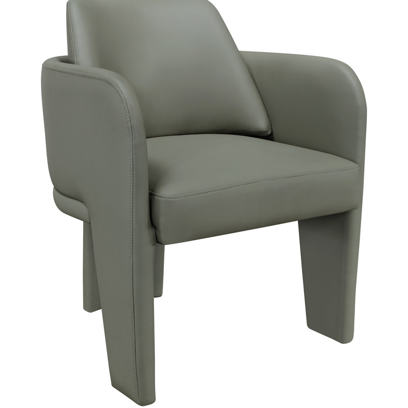 Chaise rembourrée en cuir Vanda Vanda, Cuir olive végétalien
