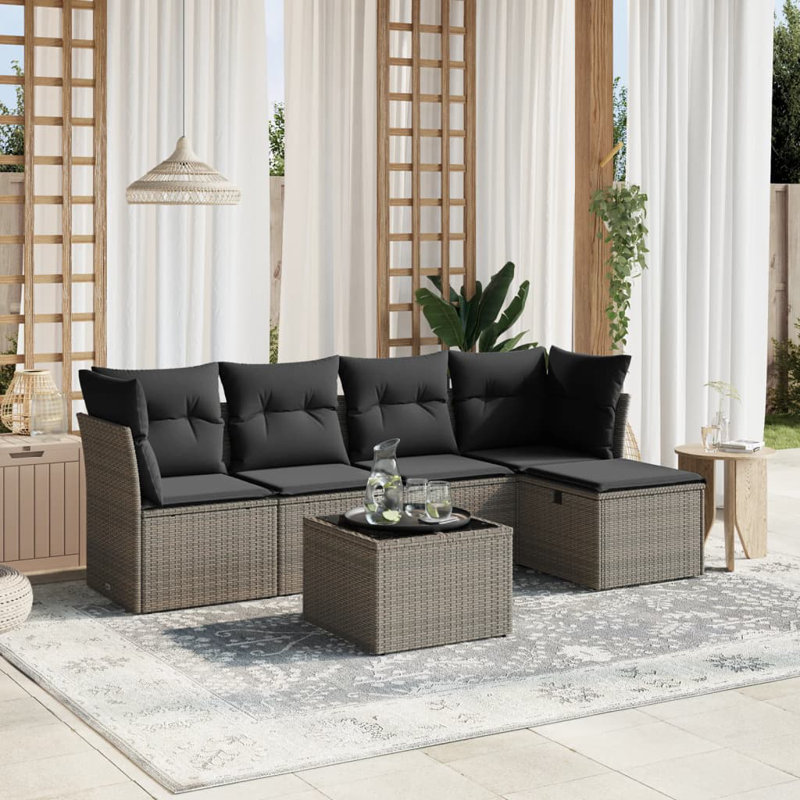 Grand canapé modulaire en rotin PE Vidaxl