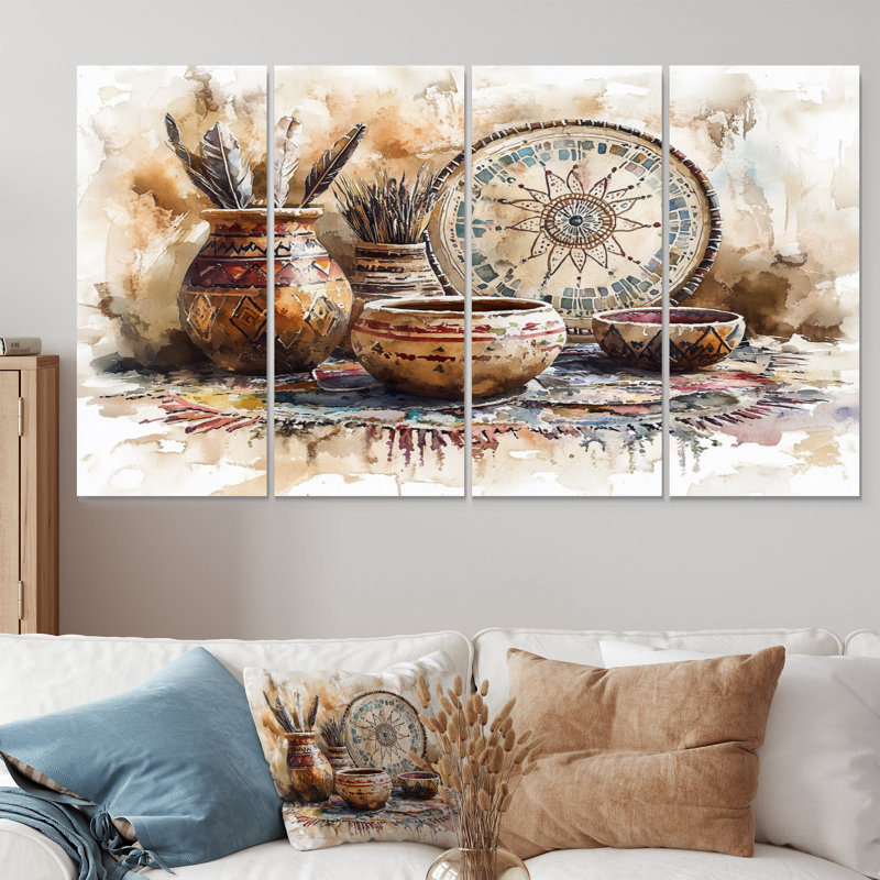 «Brown Art», art de la toile de poterie «Serenity», H 28 po x l 48 po