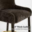 Tabouret de comptoir 26,5 po sculpté en chenille avec accoudoirs encastrés et repose-pieds dorés-883282463