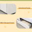 Lit plateforme tapissier grand format ivoire avec rangement breveté à 4 tiroirs, tête de lit capitonnée à coutures courbées, sommier à lattes en bois, aucun sommier nécessaire