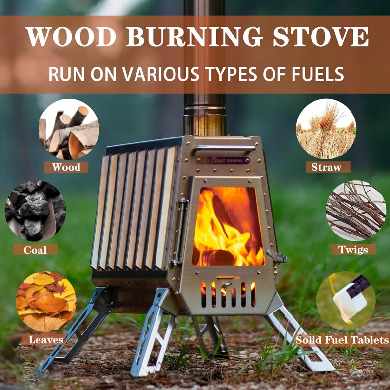 Green Stove 304 Stainless Steel Wood Burning Tent Stove With Chimney Pipes - Portable Hot Tent Stove For Outdoor Heating, Camping & Hunting( Greenstove Defender )