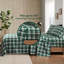 4 pièces pour lit double 100% flanelle de coton écossais pour un sommeil doux et paisible brossé des deux côtés-118928516