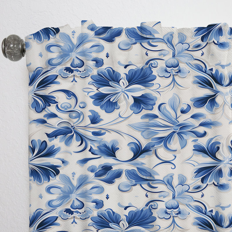 Motif victorien Cobalt, L 52 po x L 108 po
