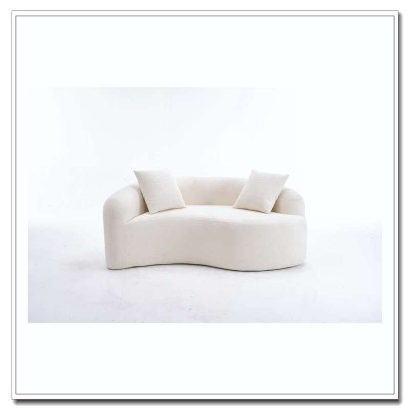 Canapé modulaire courbé en chenille, Blanc