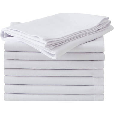 Poplin Modern White Cloth Dinner Napkins Set of 8 + Reviews