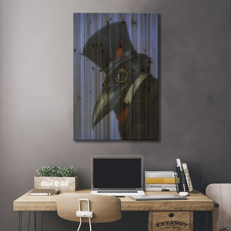 «Guyette Crow on Wood» par Lisa Falkenstern, reproduction