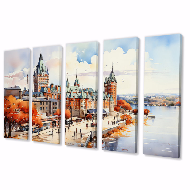 Québec français «French Beauty I», reproduction sur toile - 5 panneaux égaux