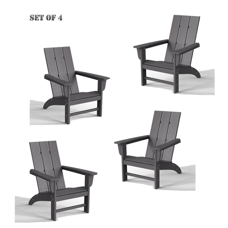 Chaise Adirondack en plastique / résine Barbour Greenture, Gris