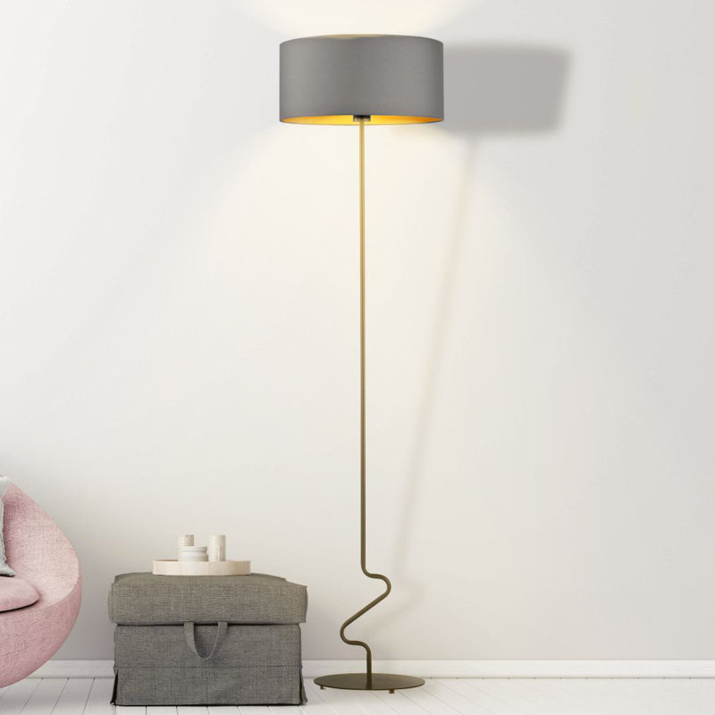 Royle 166cm Traditional Floor Lamp, Black, Bottle Green