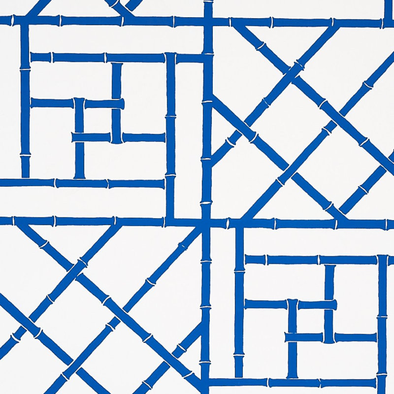 Papier peint treillis Schumacher x Cristina Buckley, Indigo