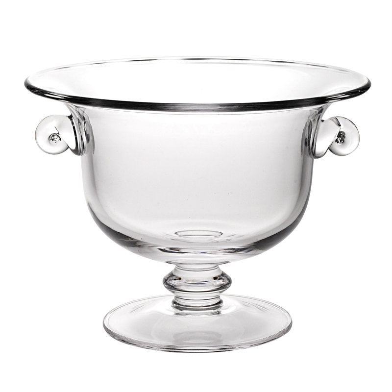 Elegant Clear Crystal Pedestal Centerpiece Bowl, 11" Diameter