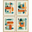 Colorful Mid-Century Geometric - Ensemble de 4 reproductions de cadres photo simples-97782157-97782158