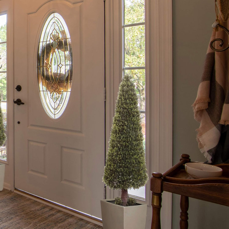 Artificial Cedar Cone Topiary Tree in Planter Pot