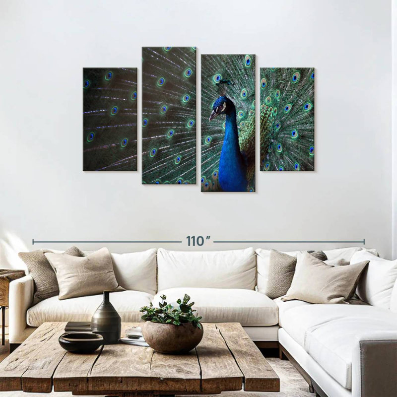 Brampt Glorious Blue Peacock, 48" H x 75" W