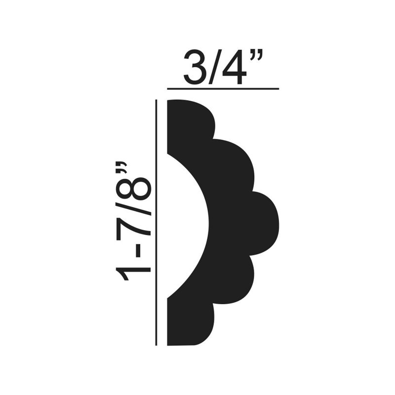 Moulure à panneau en polyuréthane floral 1 po x 16 po x 18 po