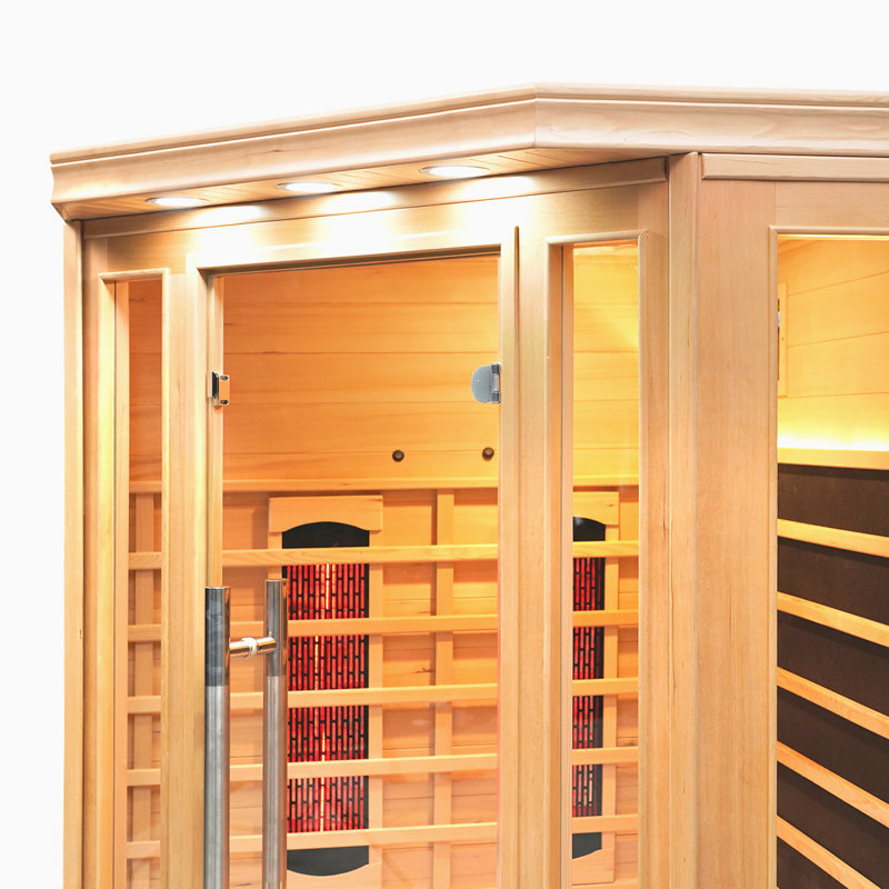 Vidalux Solara Full Spectrum Infrared Sauna With Complete Heat, 3 Person Corner
