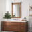 Keira-Mai Barn Door Bathroom Mirror, Wood Frame Wall Mounted Vanity Mirror with Metal Hanging Rod, Farmhouse Industrial Rectangle Wall Mirror for Bathroom-1214352521-1237467135