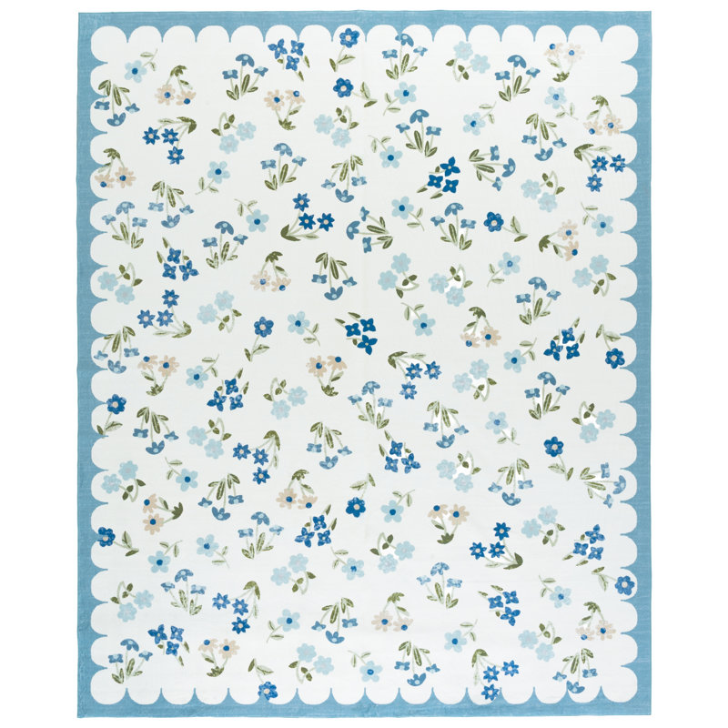 Tapis floral lavable à la machine à hauteur de performance de 200 cms MSRW, Rectangulaire 8 pi x 10 pi