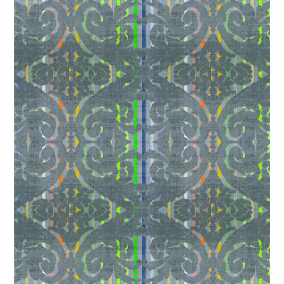 Palace Damask and Striped Metallic Wallpaper
