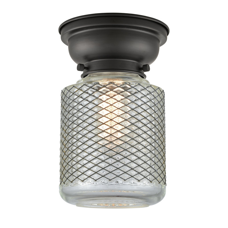 Iyana Glass Flush Mount, Satin Gold, 6 Watt Vinage LED Bulb