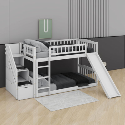 Twin Over Twin Bunk Bed With Slide