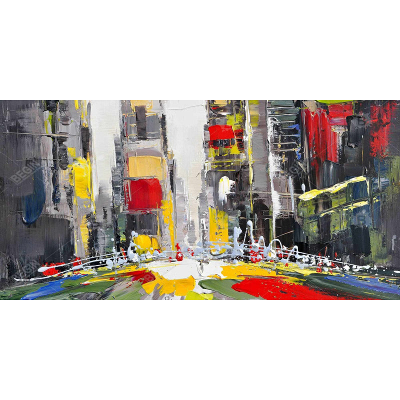 Paysage urbain abstrait texturé - décor de toile de salon
