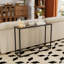 Console étroite, table de vestibule haut de gamme, entrée, table de couloir industrielle, salon, foyer, brun et noir