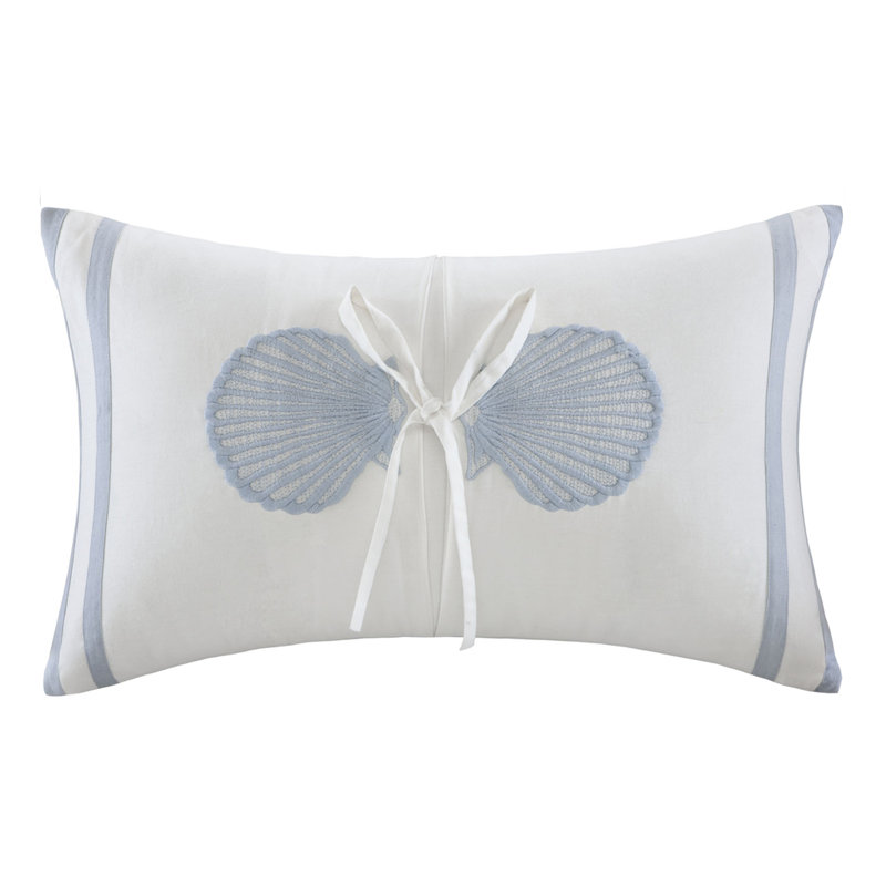 Crystal Beach Embroidered Oblong Pillow