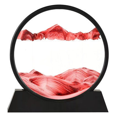 12" Art Painting Deep Sea Round Glass Desktop 3D Moving Sand Art Picture