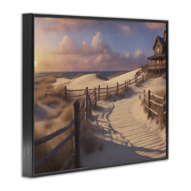 «Hampton Dunes», estampe numérique de Noah Bay, Giclée encadrée noir minuit, H 16 po x l 20 po