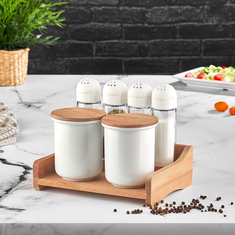 Freestanding Spice Jar & Rack Set