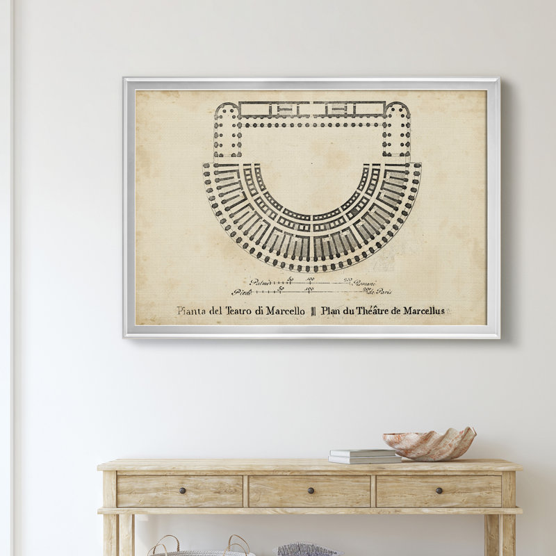 «Plan for the Theatre of» - Cadre photo, impression sur toile, Argent, H 30,5 po x l 42,5 po x P 1,5 po
