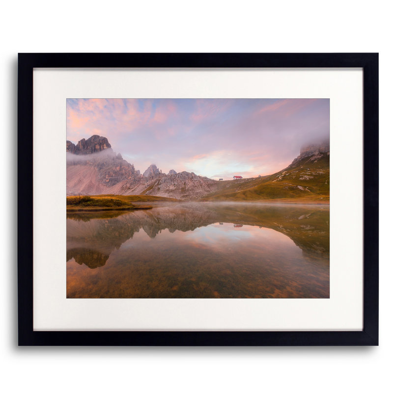 Dolomites, Italie, refuge Locatelli par Frank Peters - photographie, H 30 po x l 24 po, Papier avec cadre noir, Blanc