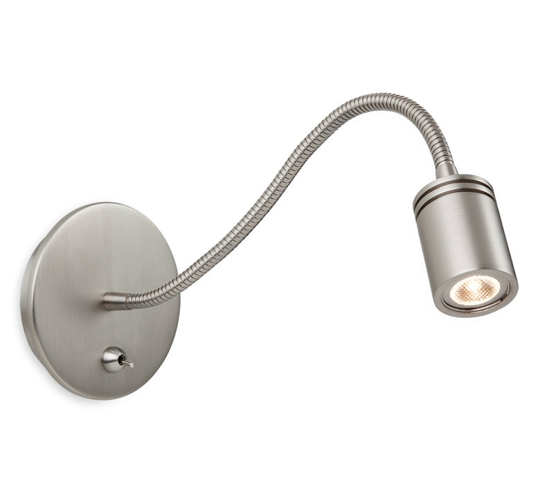 RITZ 1-Light LED Wall Spotlight, Brushed Nickel