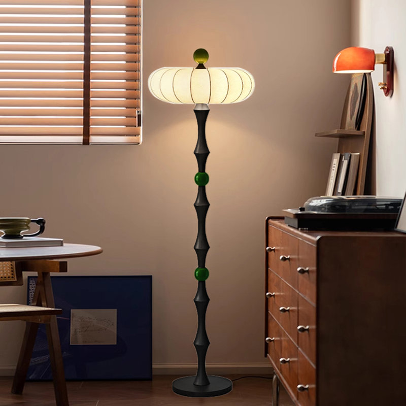 Mid-Century Style Iron & Fabric Floor Lamp