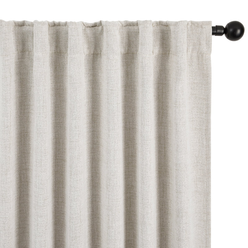 Linen-Look Total Blackout Curtains (Set of 2), 52" W x 96" L, Flaxen
