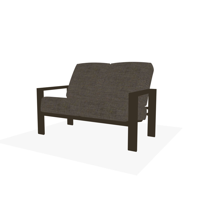 Causeuse Larssen, Tissage uni cendre coulée Sunbrella®, Bois de plage