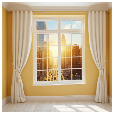 Sunset Cityscape View Window Curtains, Cityscape Sheer & Blockout Curtains - 1 Panel