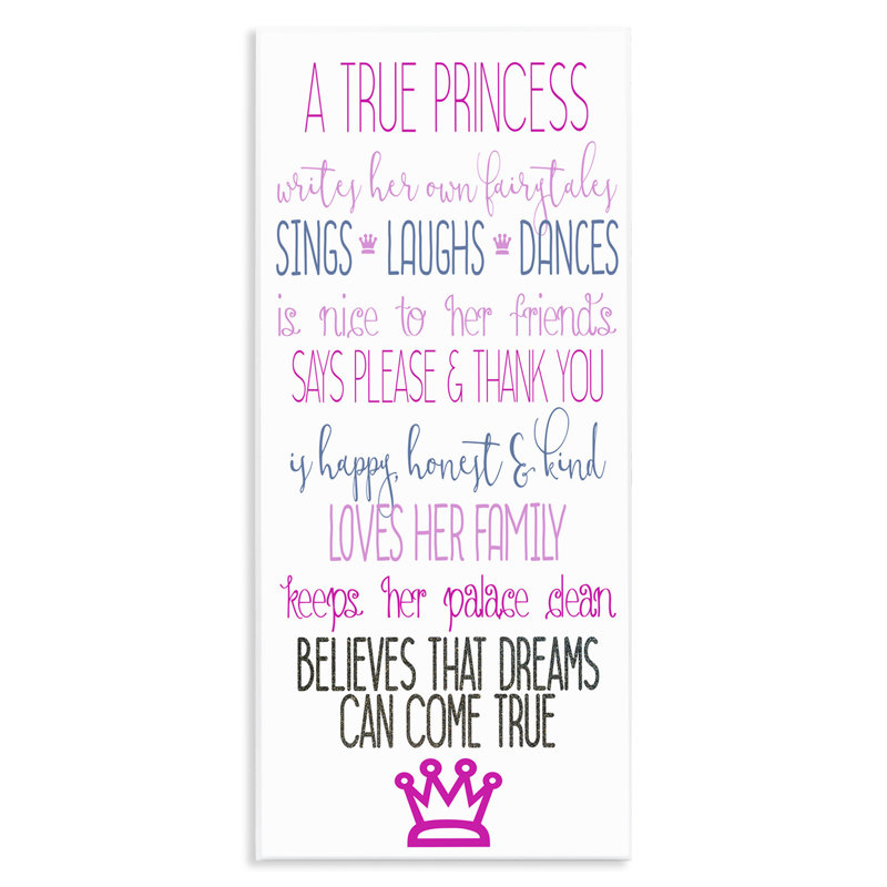 Art mural inspirant «True Princess Rules», conception de Kim Allen