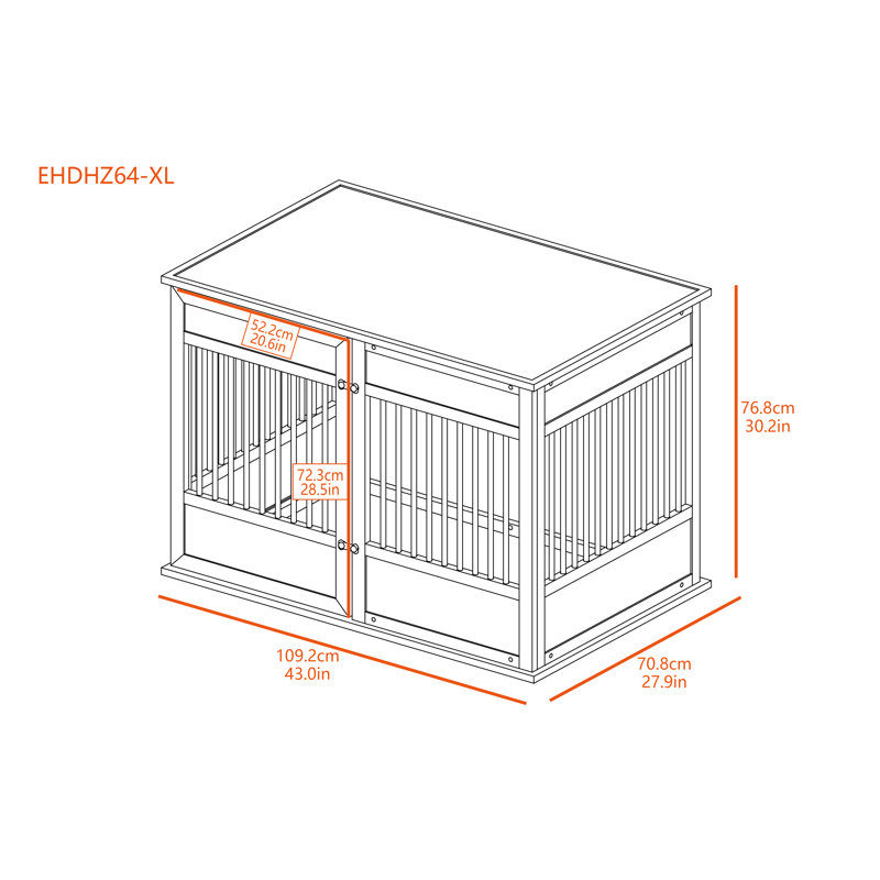 ECOFLEX Horizon Easy Access Dog Crate, Antique White, Extra Large (30.24" H x 27.87" W x 42.99" D)