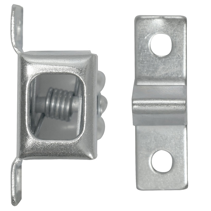 Silver Steel Double Roller Cabinet Catch Latch