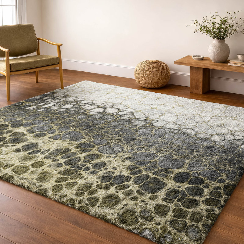 Tapis à poil long de qualité supérieure lavable à la machine ADS707, Beige, 9 pi x 12 pi
